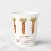 Gobelets En Papier Maïs ou Bon thanksgiving de maïs indien (Recto)