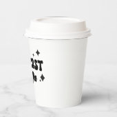 Gobelets En Papier Mais Premier Café Black White Retro Stars (Gauche)