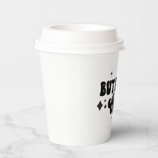 Gobelets En Papier Mais Premier Café Black White Retro Stars (Droite)