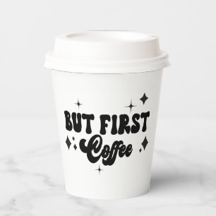 Gobelets En Papier Mais Premier Café Black White Retro Stars