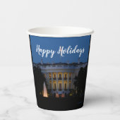 Gobelets En Papier Maison Blanche de Noël à la nuit à Washington DC (Verso)