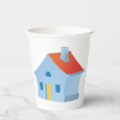 Gobelets En Papier Maison bleue (Recto)