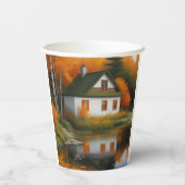 Gobelets En Papier maison d'automne (Verso)