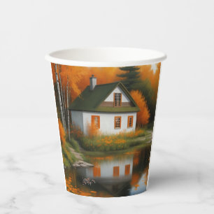 Gobelets En Papier maison d'automne