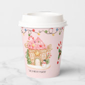 Gobelets En Papier Maison de pain d'épices de Noël (Verso)