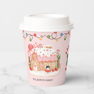 Gobelets En Papier Maison de pain d'épices de Noël