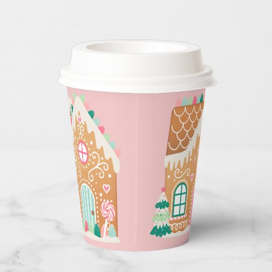 Gobelets En Papier Maison en pain d'épices rose (Droite)