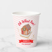 Gobelets En Papier Maison en pain d'épices rose Noël Anniversaire (Verso)