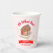 Gobelets En Papier Maison en pain d'épices rose Noël Anniversaire (Recto)