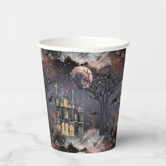 Gobelets En Papier Maison hantée | Arbre à Pleines lunes Éffrayantes (Droite)