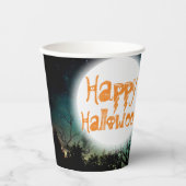 Gobelets En Papier Maison hantée d'Halloween éffrayant (Recto)