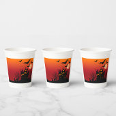 Gobelets En Papier Maison Hantée éffrayante Halloween nuit