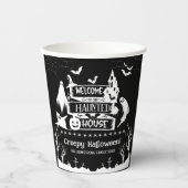 Gobelets En Papier Maison hantée Famille Halloween (Recto)