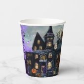 Gobelets En Papier Maison hantée gothique Halloween Coupes de papier  (Verso)