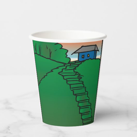 Gobelets En Papier Maison Sur Green Hill (Recto)