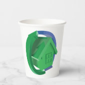 Gobelets En Papier Maison Verte Et Flèches (Recto)