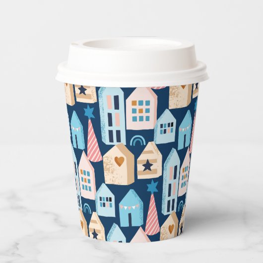 Gobelets En Papier Maisons d'art populaire scandinave (Verso)