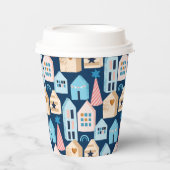 Gobelets En Papier Maisons d'art populaire scandinave (Recto)