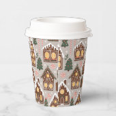 Gobelets En Papier Maisons en pain d'épice de Noël Motif de vacances (Droite)