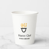 Gobelets En Papier Maître chef ajouter nom poêle noir fumée de feu ja (Verso)