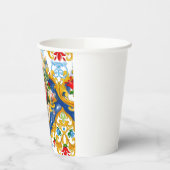 Gobelets En Papier Majolica, style sicilien, fleurs (Gauche)