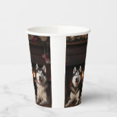 Gobelets En Papier Malamute en Alaska près de la cheminée Noël (Gauche)