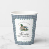 Gobelets En Papier Mallard Duck Hunting Gingham Boy Birthday (Recto)