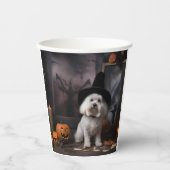 Gobelets En Papier Maltais Citrouille Halloween effroi (Recto)