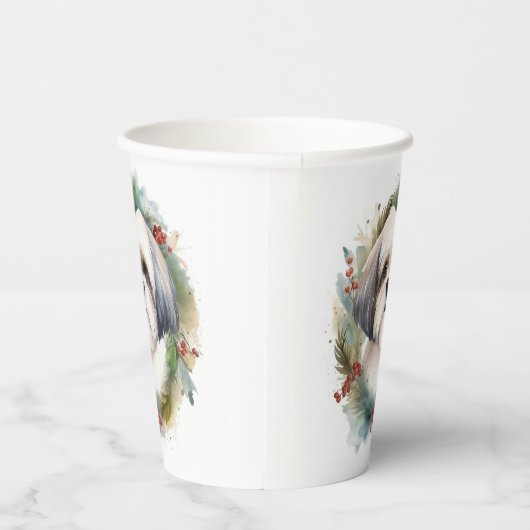 Gobelets En Papier Malti Tzu Christmas Wreath Festive Pup (Droite)