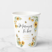 Gobelets En Papier Mama to Bee Fleurs jaunes Bumblebee Baby shower (Verso)