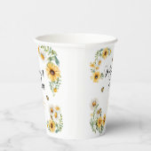 Gobelets En Papier Mama to Bee Fleurs jaunes Bumblebee Baby shower (Droite)