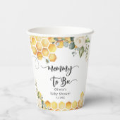 Gobelets En Papier Maman à être bourde baby shower abeille (Verso)