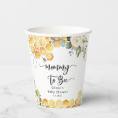 Gobelets En Papier Maman à être bourde baby shower abeille (Recto)