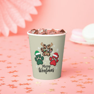 Gobelets En Papier Maman Chien Noël Joyeux Woofmas Amoureux des Chien
