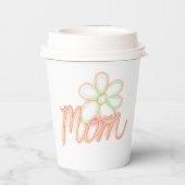 Gobelets En Papier Maman Fleur Art (Verso)