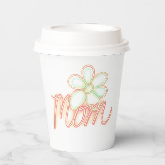 Gobelets En Papier Maman Fleur Art (Recto)
