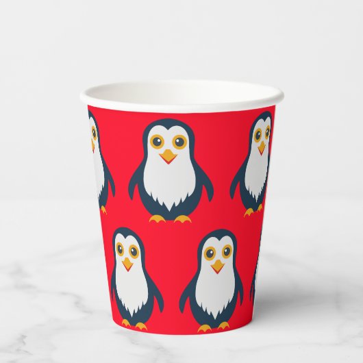 Gobelets En Papier Manchot bébé (Verso)