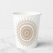Gobelets En Papier Mandala Bohemian White Boho (Verso)