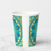 Gobelets En Papier Mandala Fleur Or Bleu (Droite)