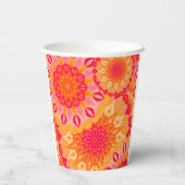 Gobelets En Papier Mandala superposé orange rose jaune (Verso)
