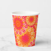 Gobelets En Papier Mandala superposé orange rose jaune (Recto)