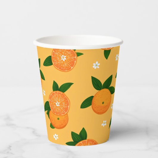 Gobelets En Papier Mandarines d'été (Recto)