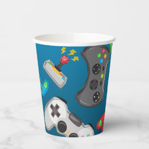 Gobelets En Papier Manettes de jeu vidéo Fête d'anniversaire de joueu
