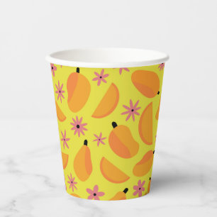 Gobelets En Papier Mange mangue fruits et fleurs motif