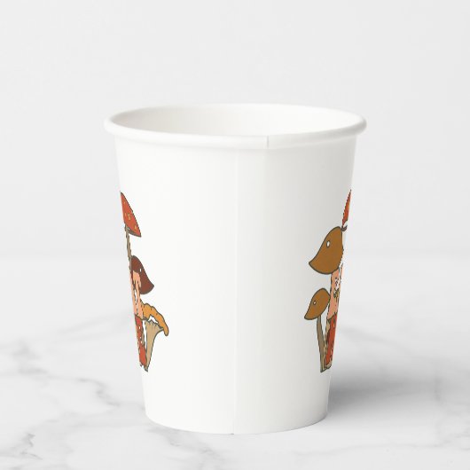 Gobelets En Papier "Mange-moi" - Conception Whimsical Mushroom (Droite)