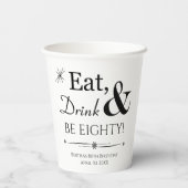 Gobelets En Papier Mangez Boire et être 80e Throwback 80e anniversair (Verso)