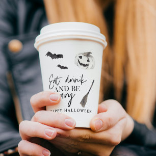 Gobelets En Papier Mangez Boire Et Faites Peur   Bonne Halloween