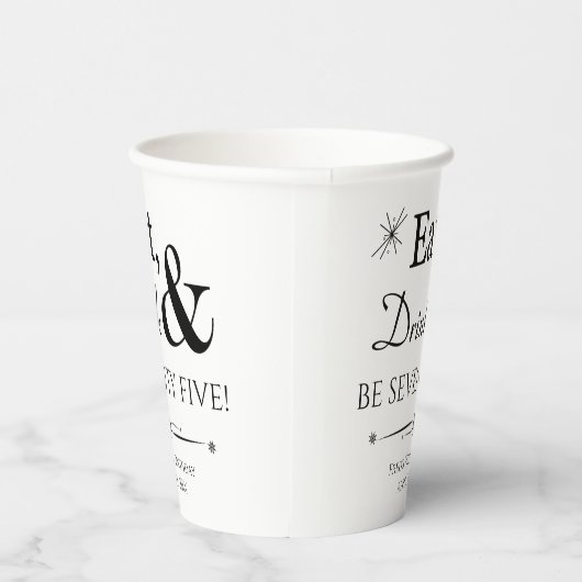 Gobelets En Papier Mangez Boire et Soixante-quinze rétro 75e annivers (Droite)