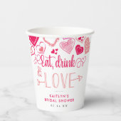 Gobelets En Papier "Mangez, buvez et aimez" Fête des mariées de la Sa (Recto)