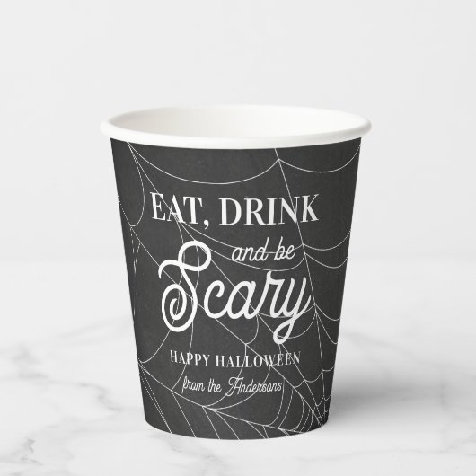 Gobelets En Papier Mangez, buvez et soyez effrayant Halloween Party (Recto)